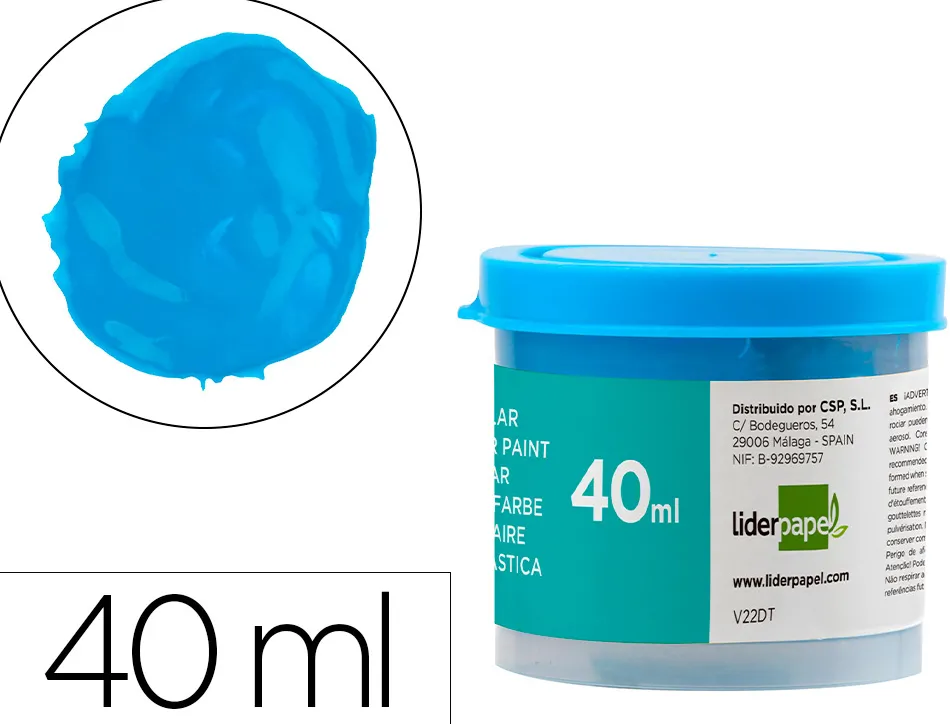 Gouache scolaire liderpapel coloris bleu pot 40ml