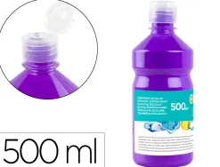Gouache scolaire liderpapel liquide lavable fermeture sécurité brillante coloris violet flacon 500ml