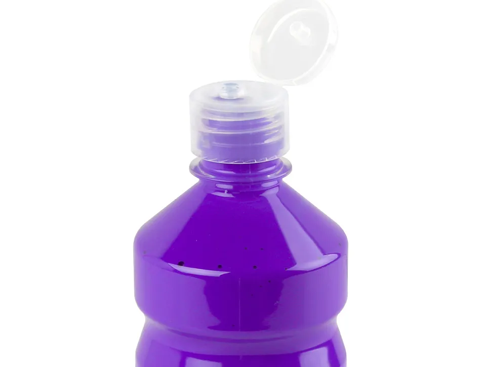 Gouache scolaire liderpapel liquide lavable fermeture sécurité brillante coloris violet flacon 500ml