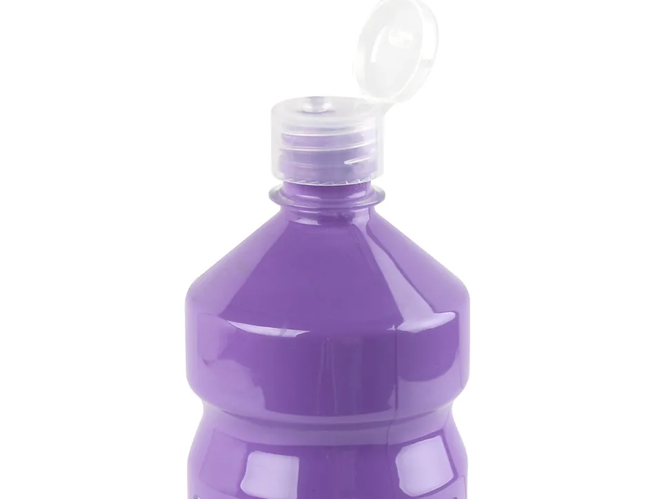 Gouache scolaire liderpapel liquide lavable fermeture sécurité brillante coloris lilas flacon 1000ml
