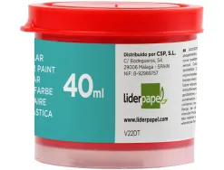 Gouache scolaire liderpapel coloris rouge pot 40ml