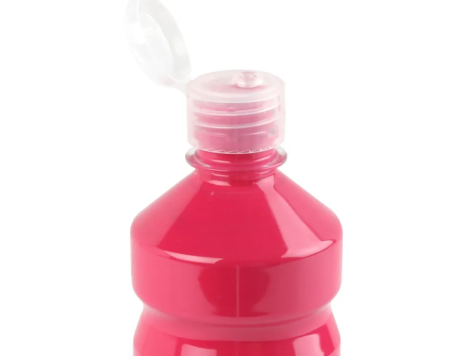 Gouache scolaire liderpapel liquide lavable fermeture sécurité brillante coloris fuschsia flacon 500ml