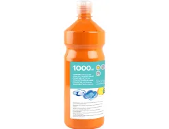 Gouache scolaire liderpapel liquide lavable fermeture sécurité brillante coloris orange 1000ml