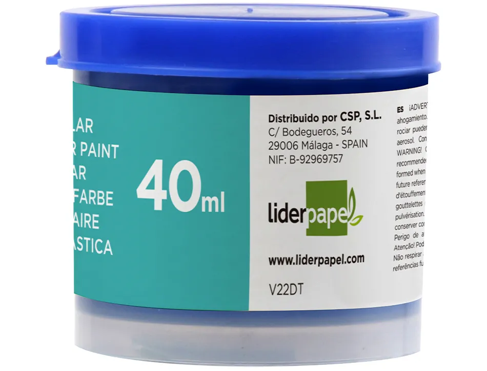 Gouache scolaire liderpapel coloris bleu outremer pot 40ml