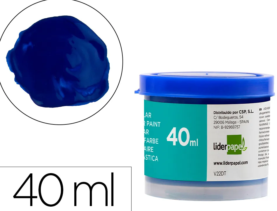 Gouache scolaire liderpapel coloris bleu outremer pot 40ml