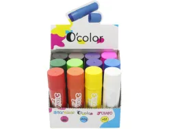 Gouache solide o color stick xxl sechage ultra rapide tous supports 40g coloris assortis etui de 12 unites