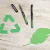 Greenball roller encre liquide 10 stylos + 10 recharges pointe moyenne noir
