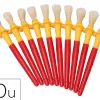 Grosse brosse o'color ronde soie porc manche plastique avec collerette anti-roll lot 10 unites