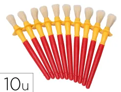 Grosse brosse o'color ronde soie porc manche plastique avec collerette anti-roll lot 10 unites