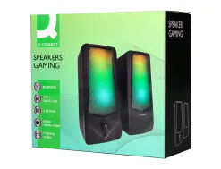 Haut-parleurs q-connect gaming bluetooth lumiere rvb puissance maximale 2x3w controle du volume coloris