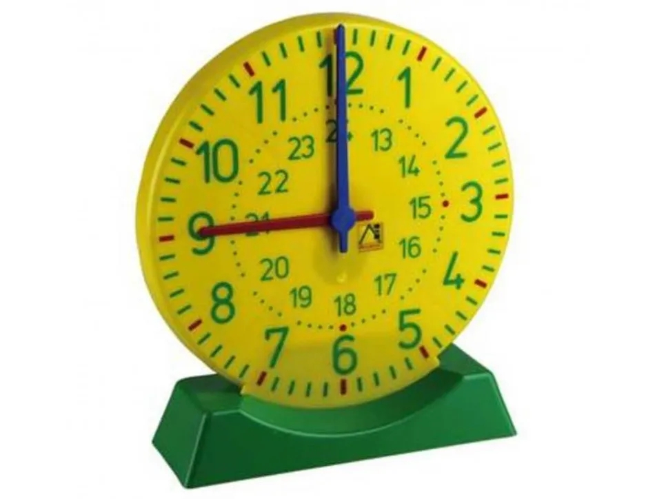 Horloge avec socle wissner grande horloge aiguilles des heures et minutes synchronisees 27 cm