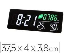 Horloge led murale ou a poser avec capteur co2, temperature et humidite 37,5x4x3,8c,