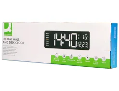 Horloge murale et de bureau q-connect num rique avec temperature et telecommande dimensions 387x33x130mm