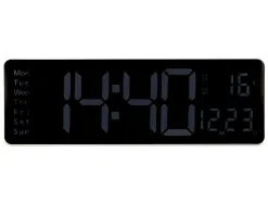 Horloge murale et de bureau q-connect num rique avec temperature et telecommande dimensions 387x33x130mm