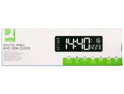 Horloge murale et de bureau q-connect num rique avec temperature et telecommande dimensions 387x33x130mm