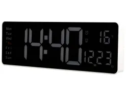 Horloge murale et de bureau q-connect num rique avec temperature et telecommande dimensions 387x33x130mm