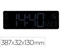 Horloge murale et de bureau q-connect num rique avec temperature et telecommande dimensions 387x33x130mm