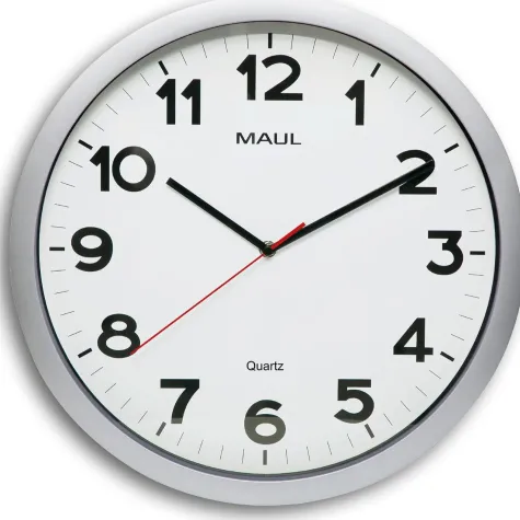 Horloge murale maul step diam. 40cm pile 1.5v aa fournie coloris argent