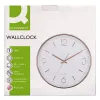 Horloge murale q-connect metallique mouvement silencieux diametre 35,5 cm coloris chrome