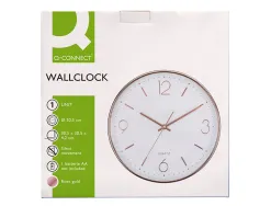 Horloge murale q-connect metallique mouvement silencieux diametre 35,5 cm coloris chrome