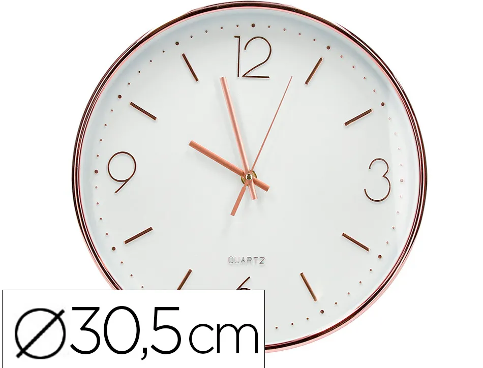 Horloge murale q-connect metallique mouvement silencieux diametre 35,5 cm coloris chrome