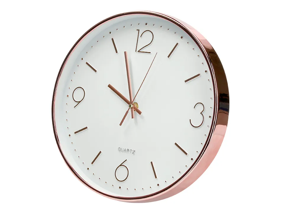 Horloge murale q-connect metallique mouvement silencieux diametre 35,5 cm coloris chrome
