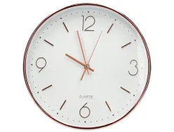 Horloge murale q-connect metallique mouvement silencieux diametre 35,5 cm coloris chrome