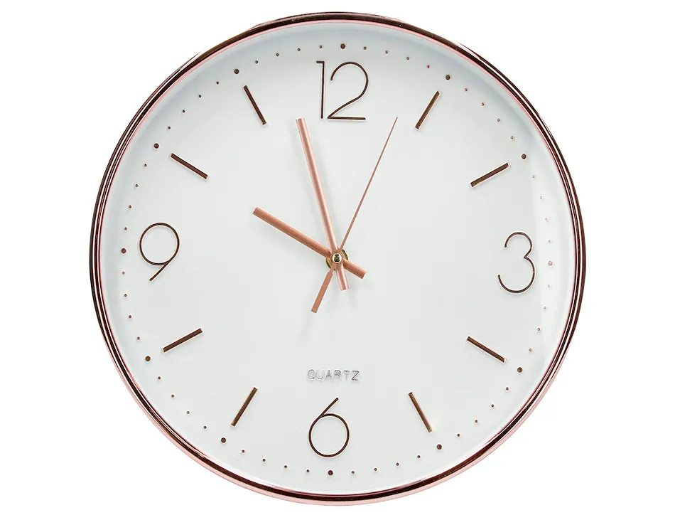 Horloge murale q-connect metallique mouvement silencieux diametre 35,5 cm coloris chrome