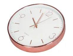 Horloge murale q-connect metallique mouvement silencieux diametre 35,5 cm coloris chrome