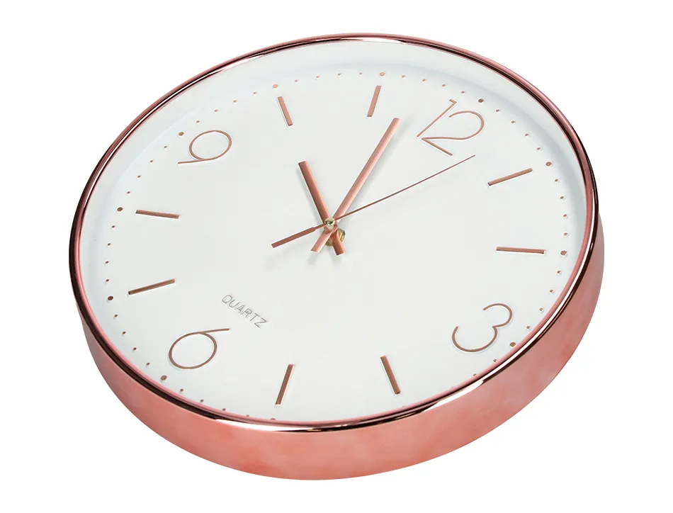 Horloge murale q-connect metallique mouvement silencieux diametre 35,5 cm coloris chrome