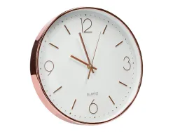 Horloge murale q-connect metallique mouvement silencieux diametre 35,5 cm coloris chrome