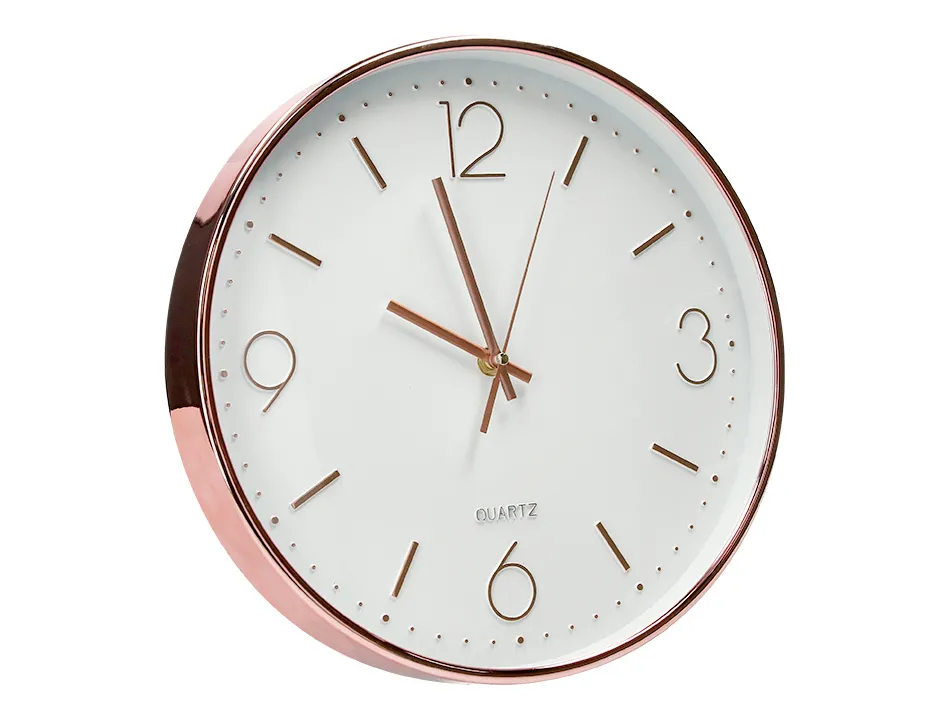 Horloge murale q-connect metallique mouvement silencieux diametre 35,5 cm coloris chrome