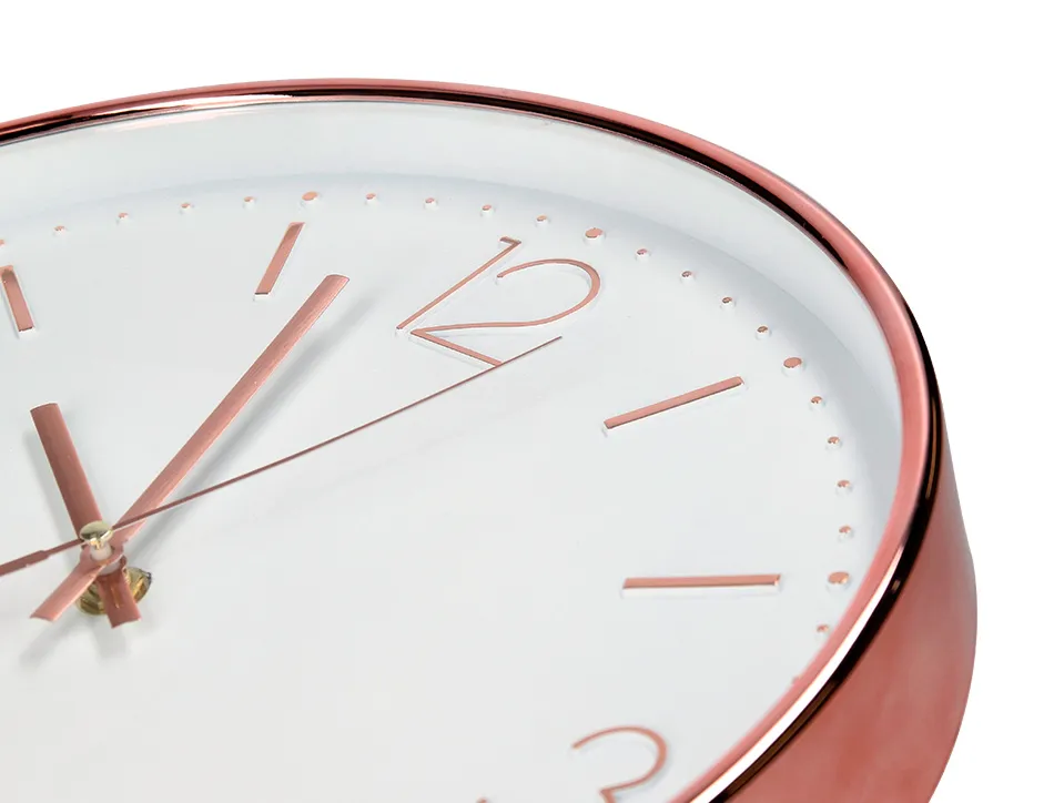 Horloge murale q-connect metallique mouvement silencieux diametre 35,5 cm coloris chrome