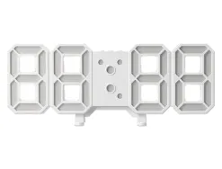 Horloge murale q-connect numerique avec temperature 3 alarmes et controle sonore dimensions 220x40x87mm