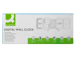 Horloge murale q-connect numerique avec temperature 3 alarmes et controle sonore dimensions 220x40x87mm