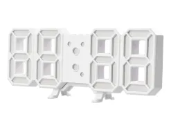 Horloge murale q-connect numerique avec temperature 3 alarmes et controle sonore dimensions 220x40x87mm