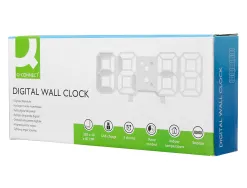 Horloge murale q-connect numerique avec temperature 3 alarmes et controle sonore dimensions 220x40x87mm