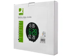 Horloge murale q-connect num rique avec alarme ronde diametre 27cm