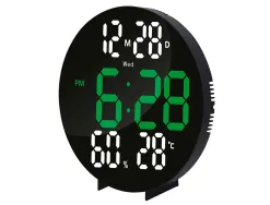 Horloge murale q-connect num rique avec alarme ronde diametre 27cm