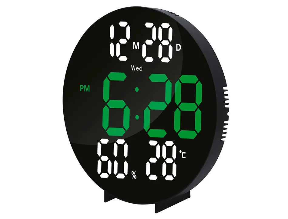 Horloge murale q-connect num rique avec alarme ronde diametre 27cm