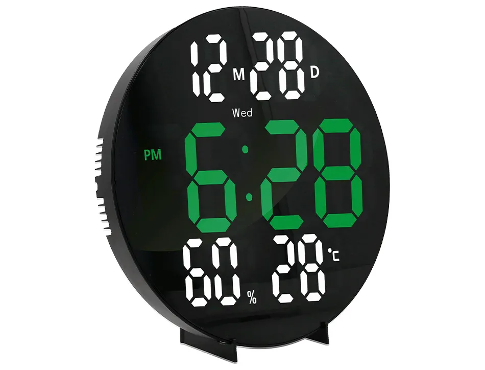 Horloge murale q-connect num rique avec alarme ronde diametre 27cm