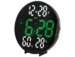 Horloge murale q-connect num rique avec alarme ronde diametre 27cm