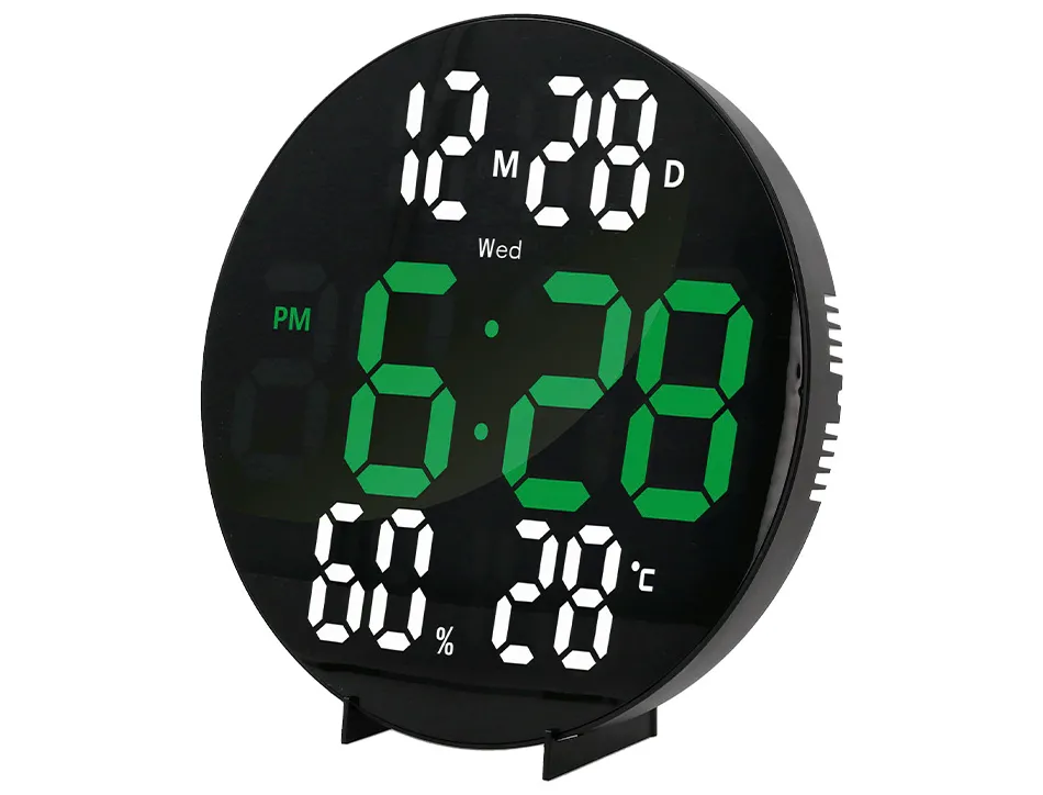 Horloge murale q-connect num rique avec alarme ronde diametre 27cm