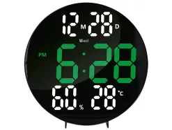 Horloge murale q-connect num rique avec alarme ronde diametre 27cm