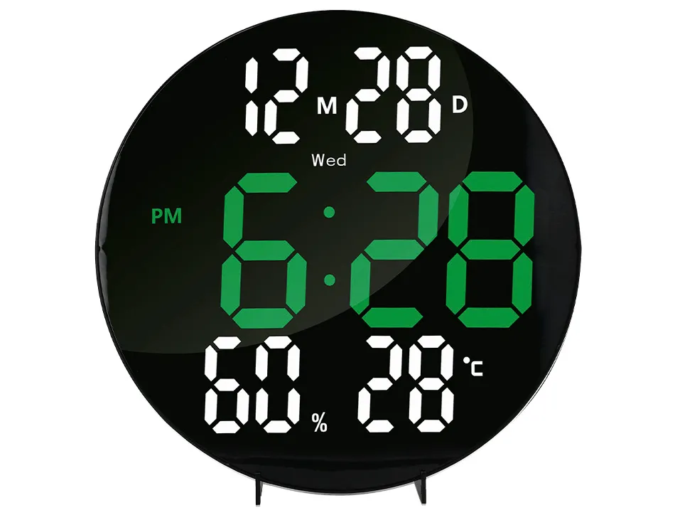 Horloge murale q-connect num rique avec alarme ronde diametre 27cm