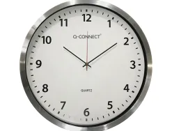 Horloge q-connect murale design actuel grande lisibilité 1 pile aa non fournie diamètre 60cm gris chromé