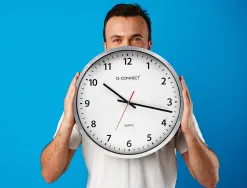 Horloge q-connect murale design actuel grande lisibilité 1 pile aa non fournie diamètre 60cm gris chromé