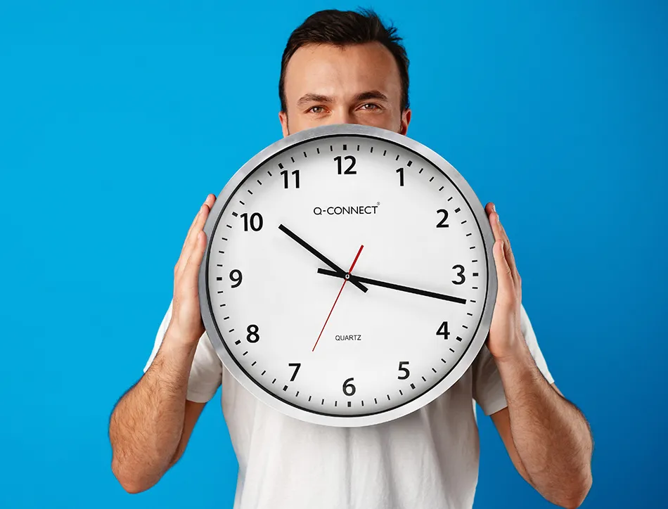 Horloge q-connect murale design actuel grande lisibilité 1 pile aa non fournie diamètre 60cm gris chromé