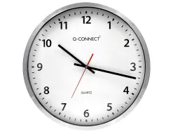 Horloge q-connect murale design actuel grande lisibilité 1 pile aa non fournie diamètre 60cm gris chromé