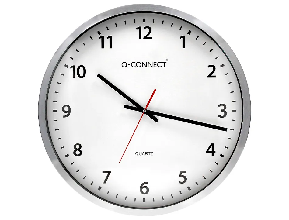 Horloge q-connect murale design actuel grande lisibilité 1 pile aa non fournie diamètre 60cm gris chromé